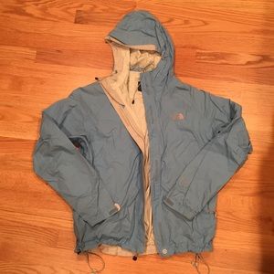 Sky blue Northface Rain Shell